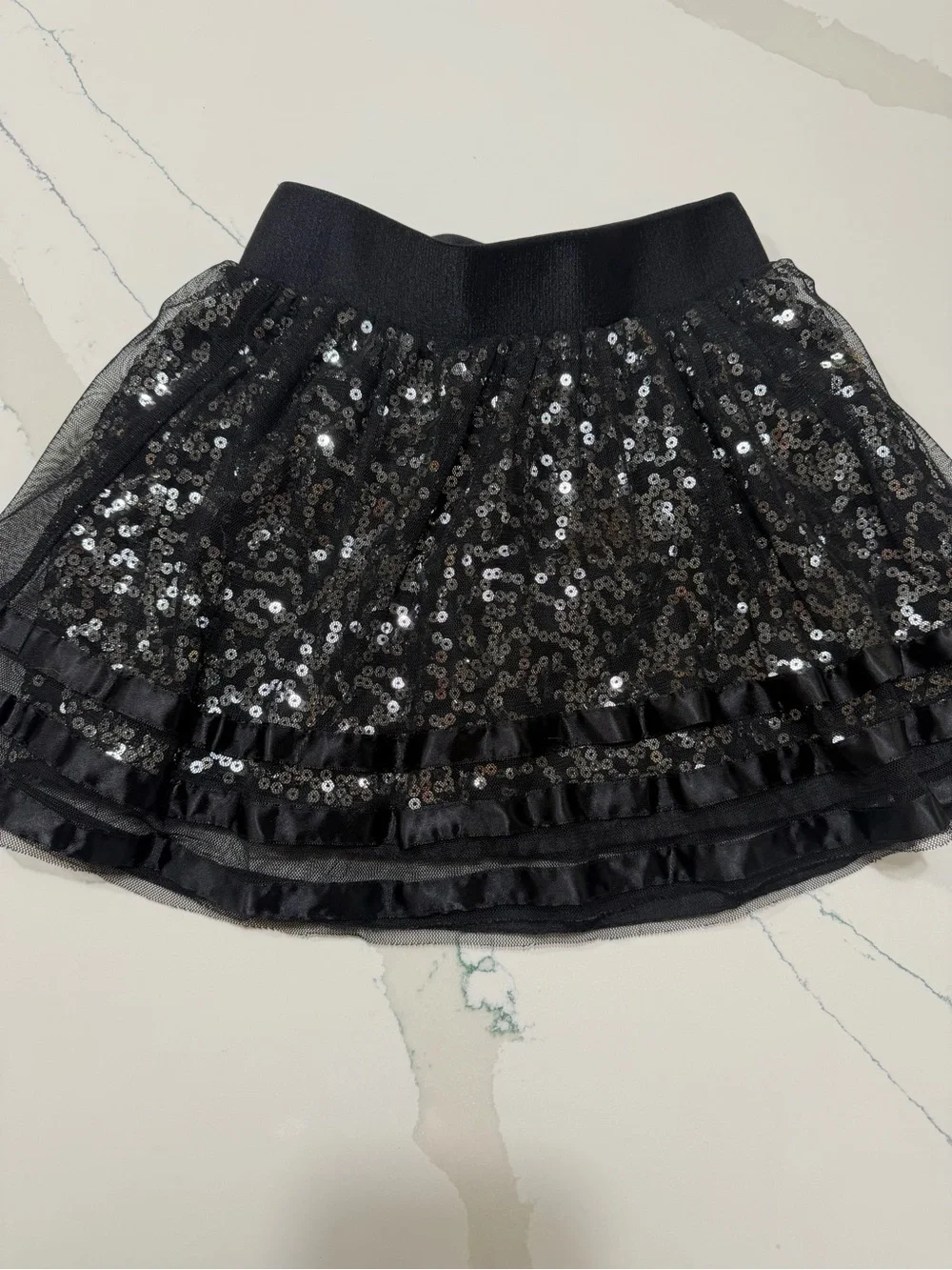 Justice Sequined & Tulle Skirt